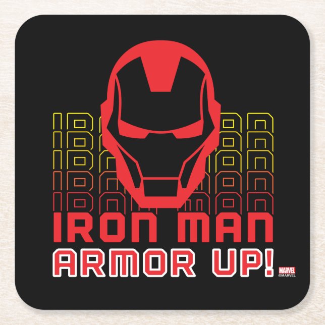 Avengers Classics | Iron Man "Armour Up" Art Square Paper Coaster (Front)