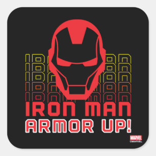 Avengers Classics   Iron Man "Armour Up" Art Square Sticker