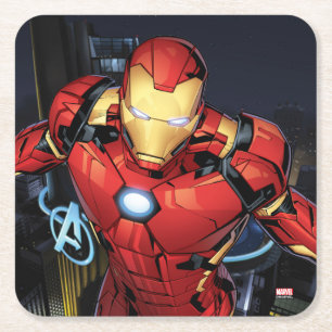 Avengers Classics Iron Man Flying Forward Square Paper Coaster