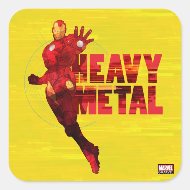 Avengers Classics | Iron Man "Heavy Metal" Square Sticker (Front)