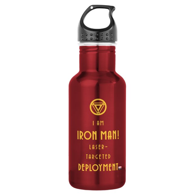 Avengers Classics | Iron Man Typography 532 Ml Water Bottle (Front)