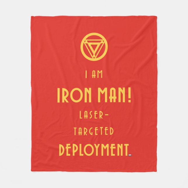 Avengers Classics | Iron Man Typography Fleece Blanket (Front)