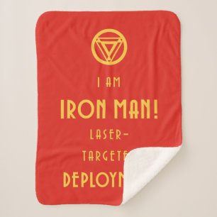 Avengers Classics   Iron Man Typography Sherpa Blanket