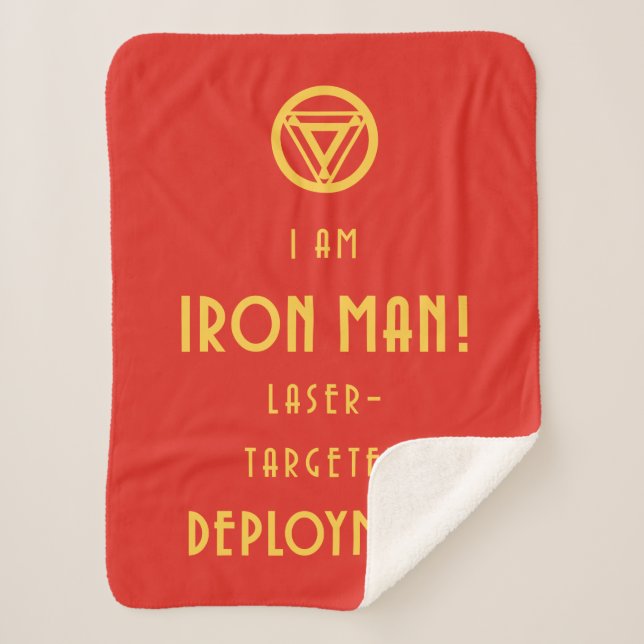 Avengers Classics | Iron Man Typography Sherpa Blanket (Front)