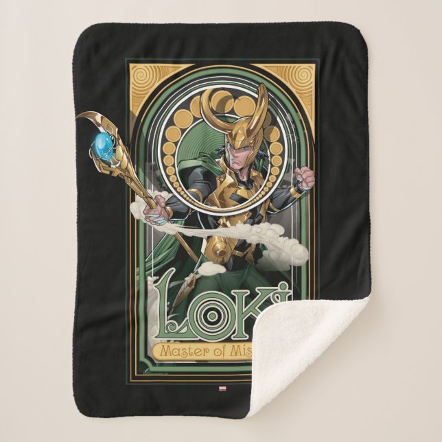 Avengers Classics | Loki: Master of Mischief Sherpa Blanket (Front)