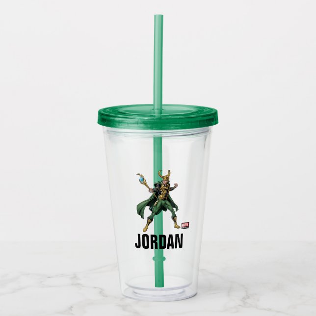 Avengers Classics | Loki With Staff Acrylic Tumbler (Front)