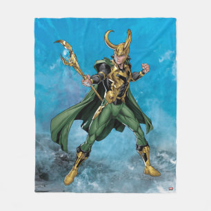 Avengers Classics Loki With Staff Fleece Blanket