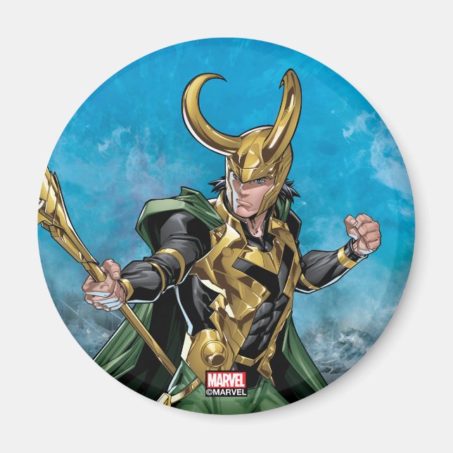 Avengers Classics | Loki With Staff Magnet (Front)