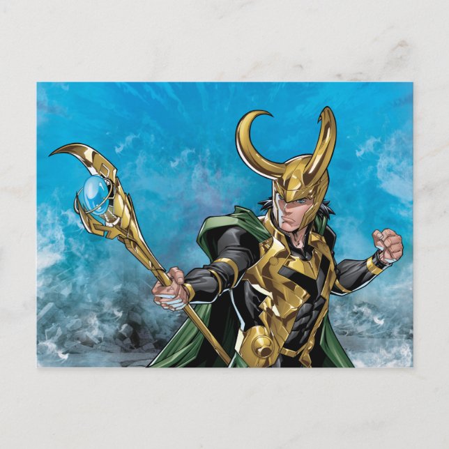 Avengers Classics | Loki With Staff Postcard (Front)