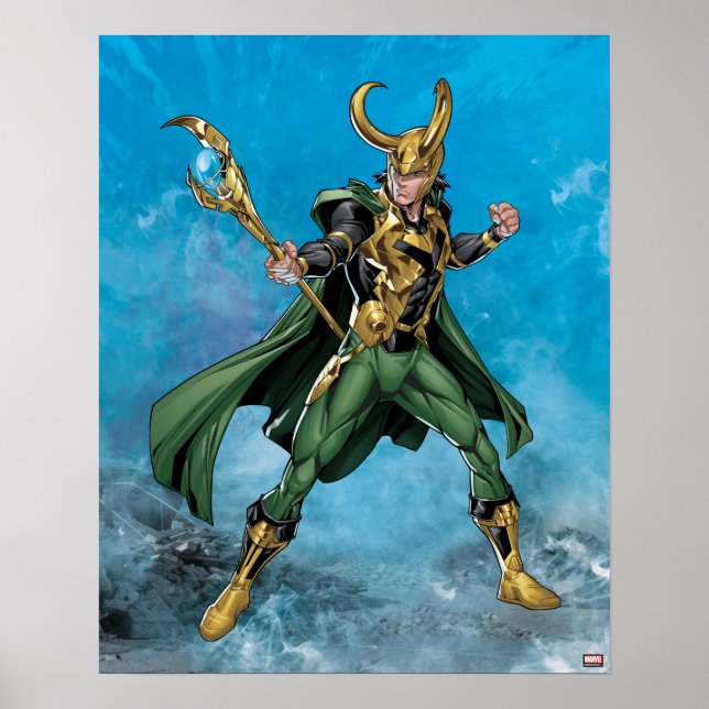 Avengers Classics | Loki With Staff Poster (Front)