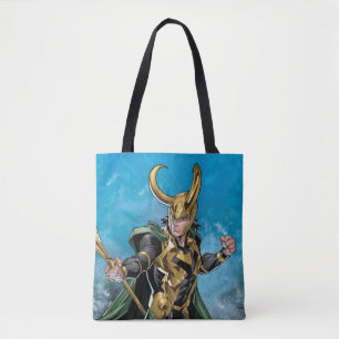 Avengers Classics   Loki With Staff Tote Bag