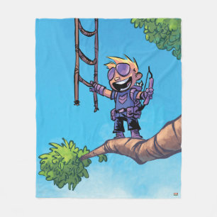 Avengers Classics Mini Hawkeye In Tree Fleece Blanket