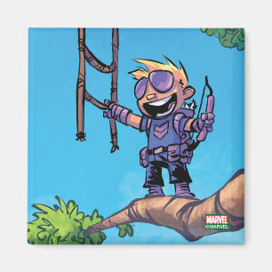 Avengers Classics   Mini Hawkeye In Tree Magnet