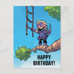 Avengers Classics   Mini Hawkeye In Tree Postcard
