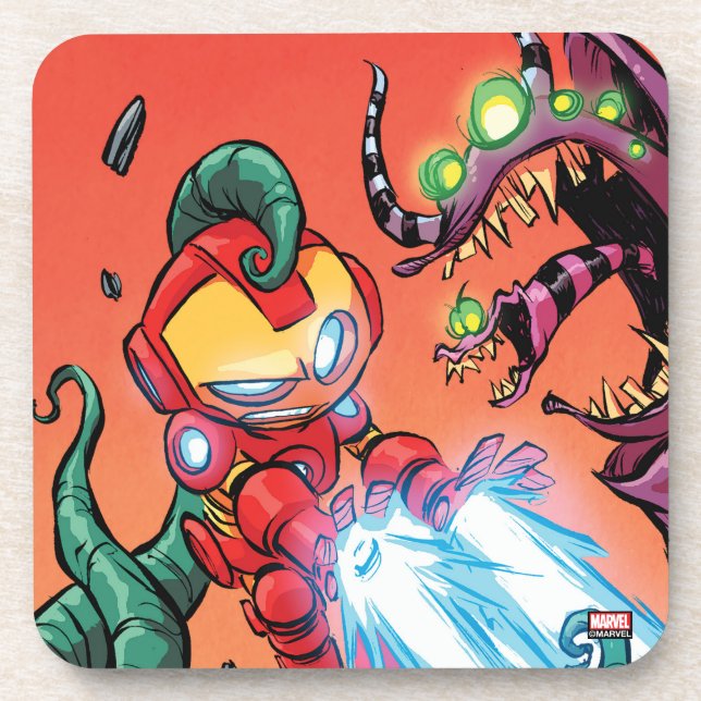 Avengers Classics | Mini Iron Man Blasting Monster Coaster (Front)
