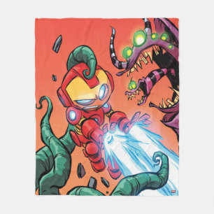 Avengers Classics   Mini Iron Man Blasting Monster Fleece Blanket