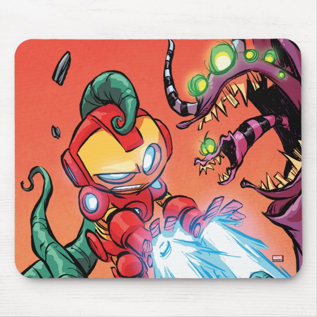Avengers Classics | Mini Iron Man Blasting Monster Mouse Pad (Front)