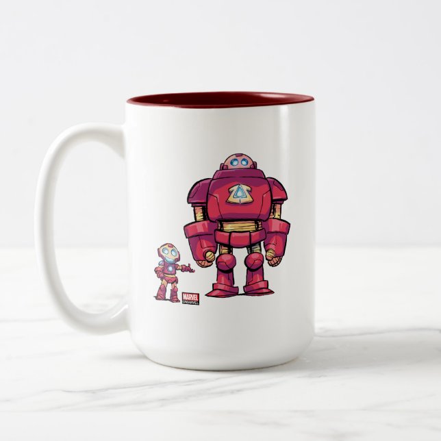 Avengers Classics | Mini Iron Man & Hulkbuster Two-Tone Coffee Mug (Left)