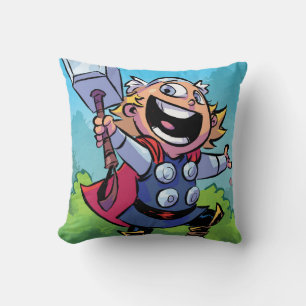 Avengers Classics   Mini Thor With Mjolnir Throw Pillow