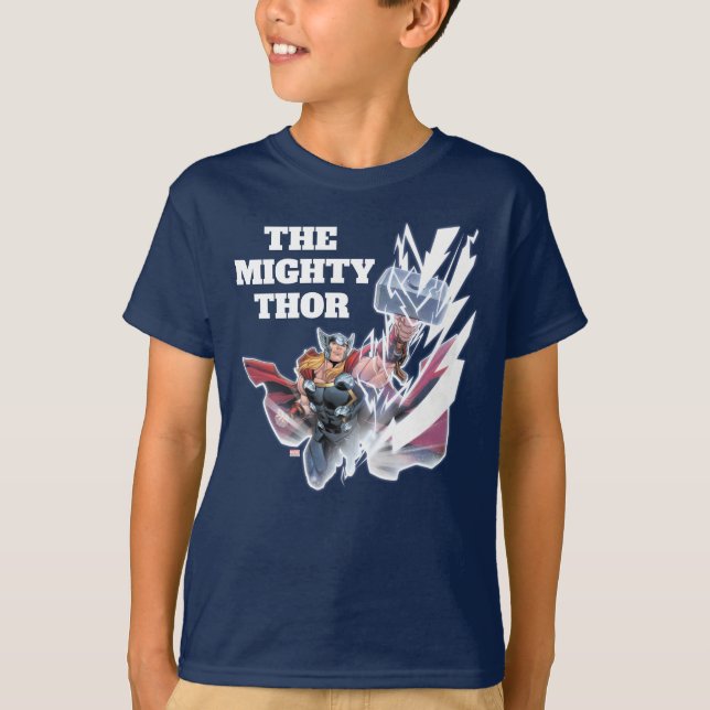 Avengers Classics | Mjolnir Channeling Lightning T-Shirt (Front)