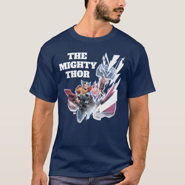 Avengers Classics | Mjolnir Channeling Lightning T-Shirt (Front)