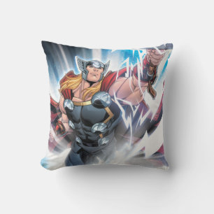 Avengers Classics Mjolnir Channeling Lightning Throw Pillow