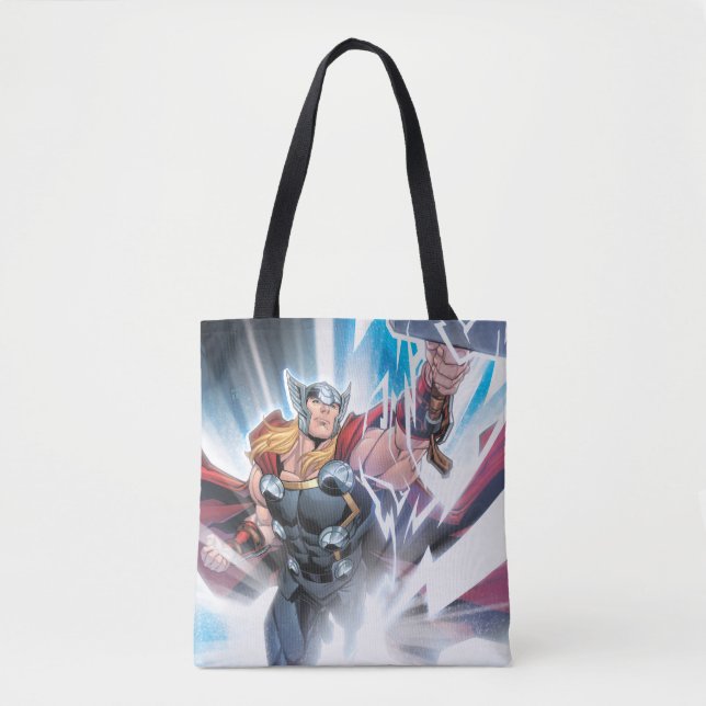 Avengers Classics | Mjolnir Channeling Lightning Tote Bag (Front)