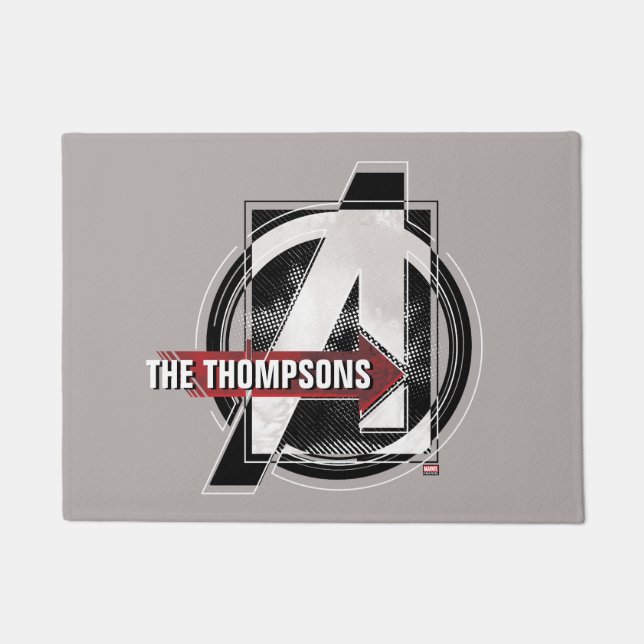 Avengers Classics | Negative Colour Avengers Logo Doormat (Front)