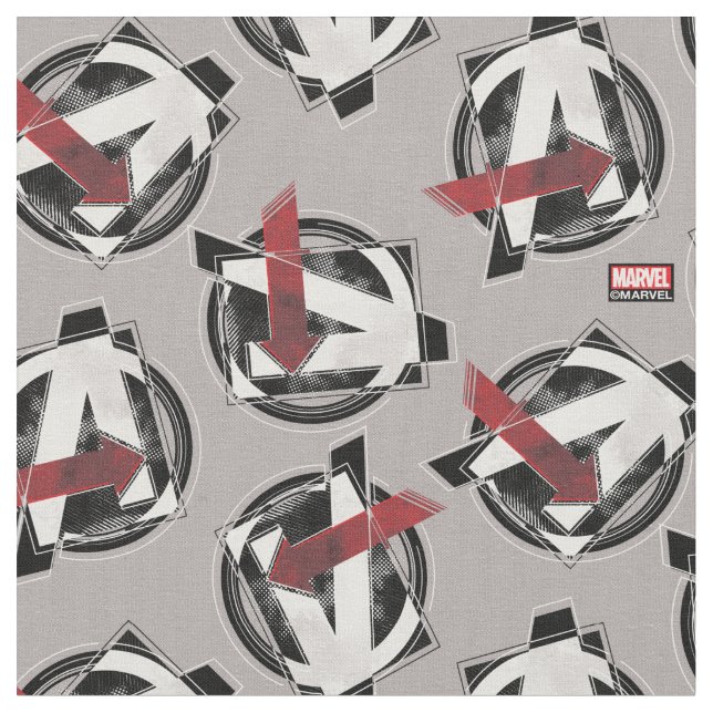 Avengers Classics | Negative Colour Avengers Logo Fabric (Close Up)