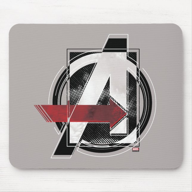 Avengers Classics | Negative Colour Avengers Logo Mouse Pad (Front)