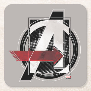 Avengers Classics   Negative Colour Avengers Logo Square Paper Coaster