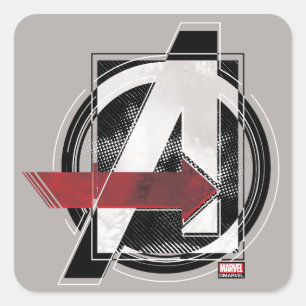 Avengers Classics   Negative Colour Avengers Logo Square Sticker