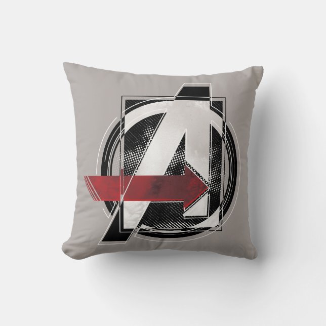 Avengers Classics | Negative Colour Avengers Logo Throw Pillow (Front)
