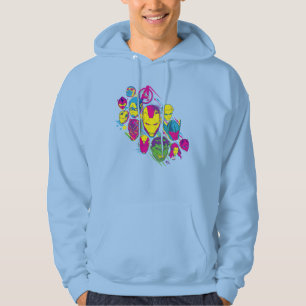 Avengers Classics   Neon Avenger Faces Graphic Hoodie