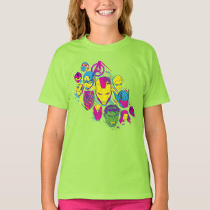 Avengers Classics Neon Avenger Faces Graphic T-Shirt
