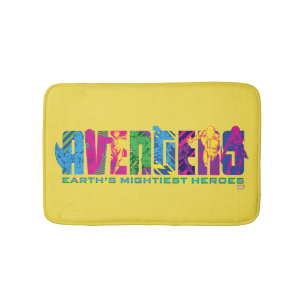 Avengers Classics   Neon Avengers Character Logo Bath Mat