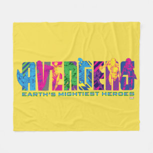 Avengers Classics Neon Avengers Character Logo Fleece Blanket