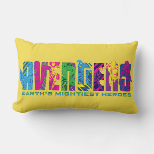 Avengers Classics Neon Avengers Character Logo Lumbar Pillow