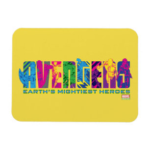 Avengers Classics   Neon Avengers Character Logo Magnet
