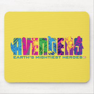 Avengers Classics   Neon Avengers Character Logo Mouse Pad