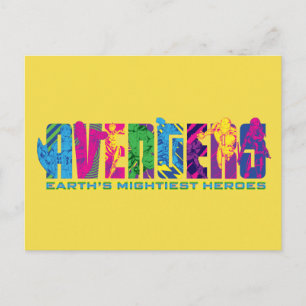 Avengers Classics   Neon Avengers Character Logo Postcard