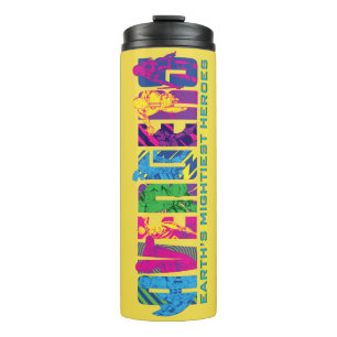 Avengers Classics   Neon Avengers Character Logo Thermal Tumbler