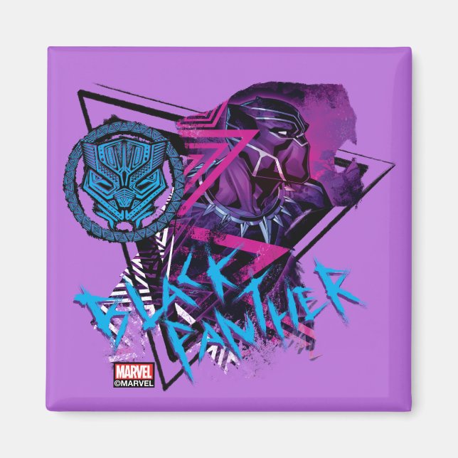 Avengers Classics | Neon Black Panther Graphic Magnet (Front)