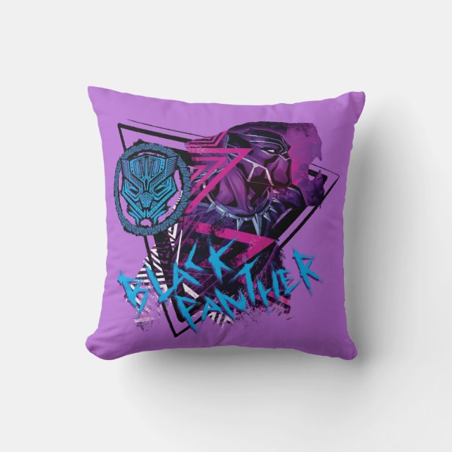 Avengers Classics | Neon Black Panther Graphic Throw Pillow (Front)