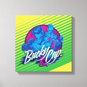 Avengers Classics Neon Bucky & Cap Graphic Canvas Print