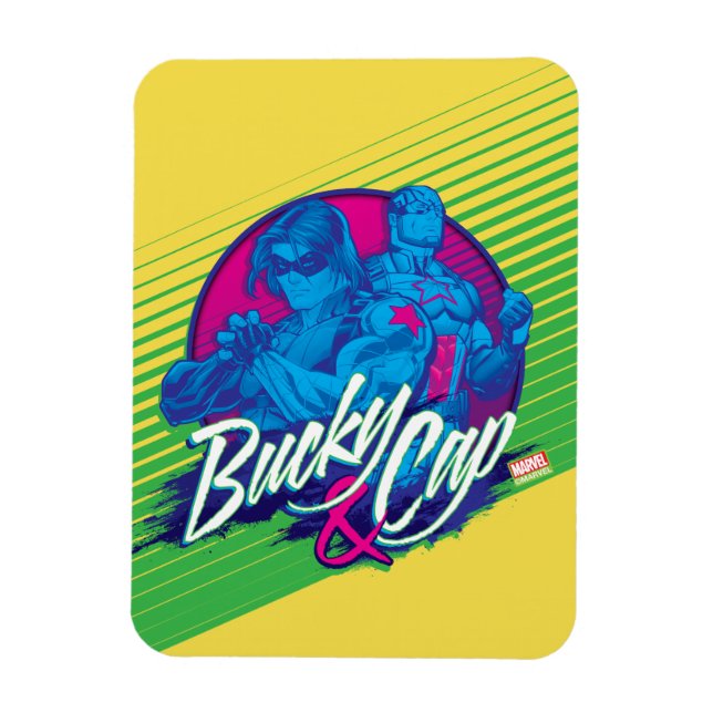 Avengers Classics | Neon Bucky & Cap Graphic Magnet (Vertical)