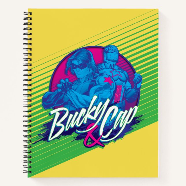 Avengers Classics | Neon Bucky & Cap Graphic Notebook (Front)
