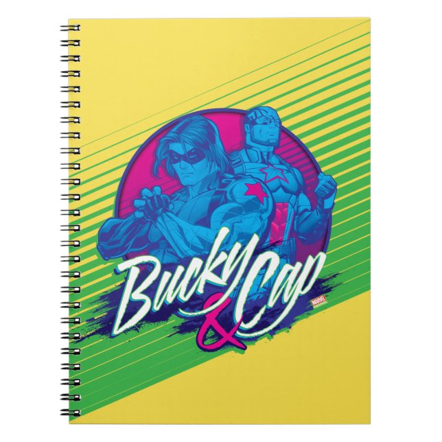 Avengers Classics | Neon Bucky & Cap Graphic Notebook (Front)