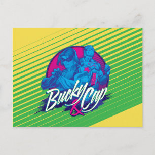 Avengers Classics   Neon Bucky & Cap Graphic Postcard