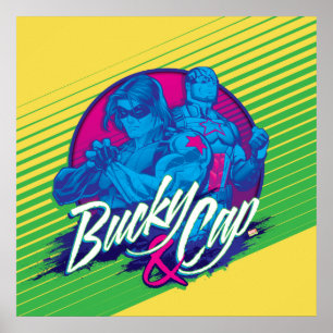 Avengers Classics   Neon Bucky & Cap Graphic Poster